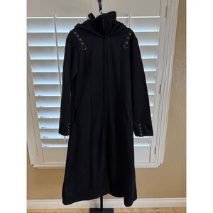 New DarcChic Black Zip Up Overcoat Size XXL Goth Emo Cyber Punk Steampunk Raven